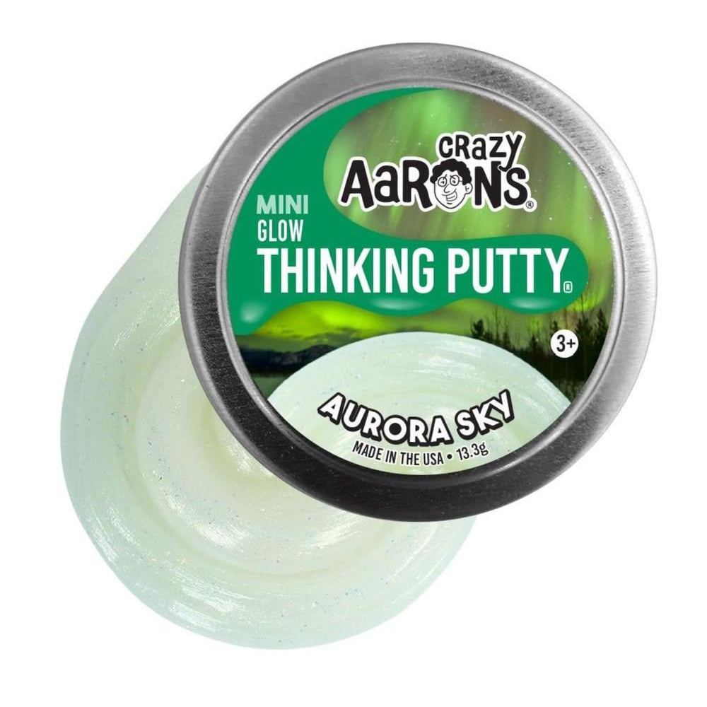 Crazy Aarons Thinking Putty - 2" Tins - Variety-Aura Sky - Glow-Yarrawonga Fun and Games