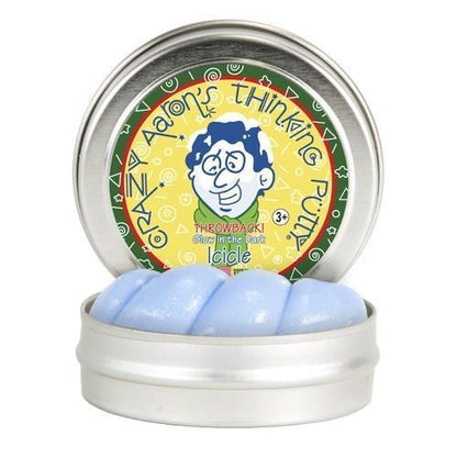 Crazy Aarons Thinking Putty - 2" Tins - Variety-Icicle - Glow-Yarrawonga Fun and Games