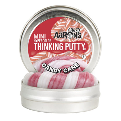 Crazy Aarons Thinking Putty - 2" Tins - Variety-Candy Cane - Hypercolour-Yarrawonga Fun and Games
