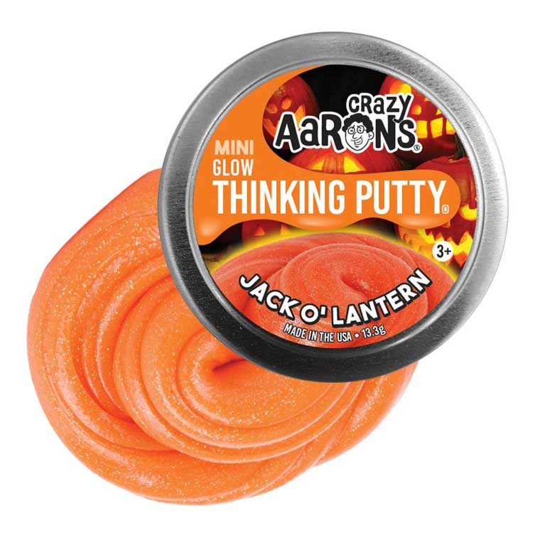 Crazy Aarons Thinking Putty - 2" Tins - Variety-Jack o Lantern - Glow-Yarrawonga Fun and Games.