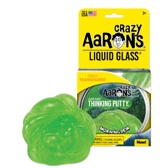 Crazy Aarons Thinking Putty - Liquid Glass 4" Tin-Morning Dew-Yarrawonga Fun and Games.