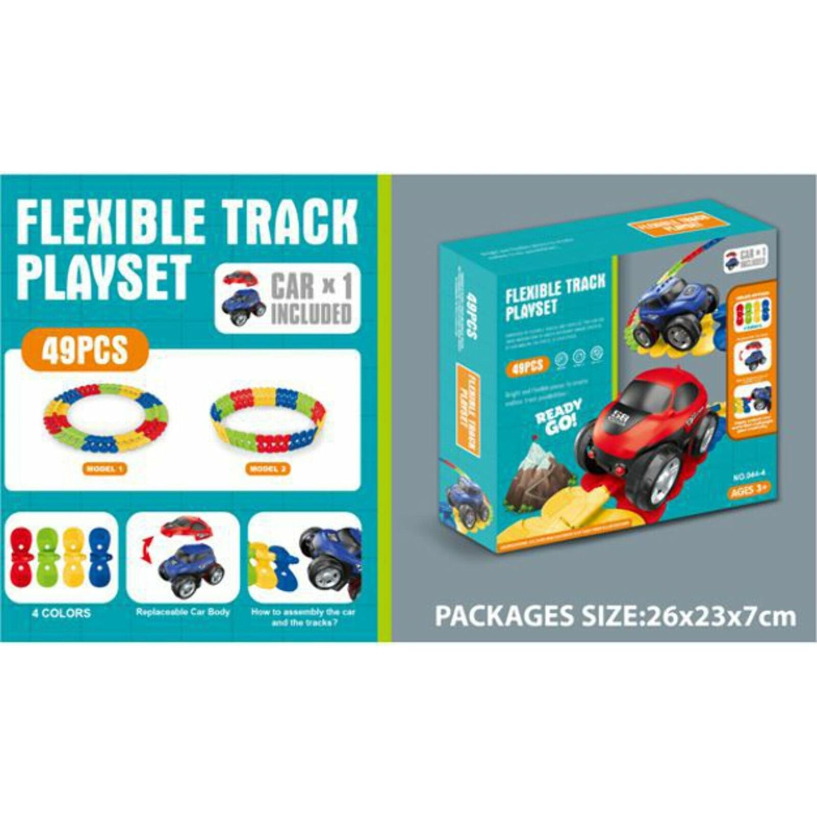 Flexible Tracks Playset - 49 Pieces-Yarrawonga Fun and Games.
