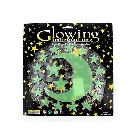Glow in the Dark Stars and Moon - 20 Piece Pack-Yarrawonga Fun and Games