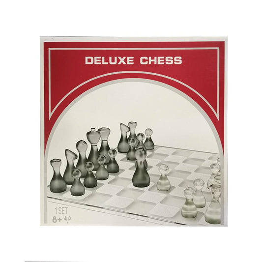 Jumbo Grey Glass Chess set-Yarrawonga Fun and Games