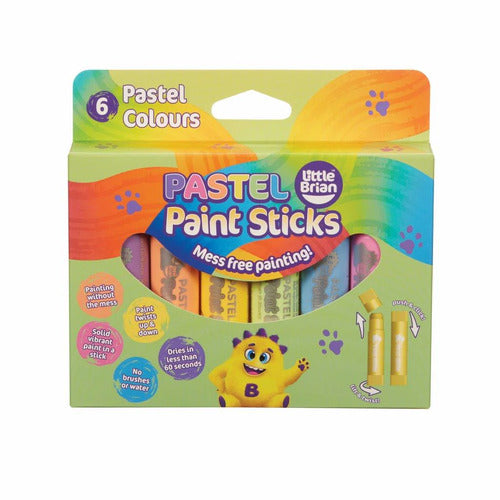 Little Brian - Pastel Paint Sticks - 6 Pack-Yarrawonga Fun and Games