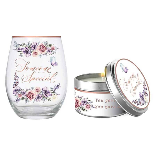 Someone Special Stemless Glass and Candle Set-Yarrawonga Fun and Games
