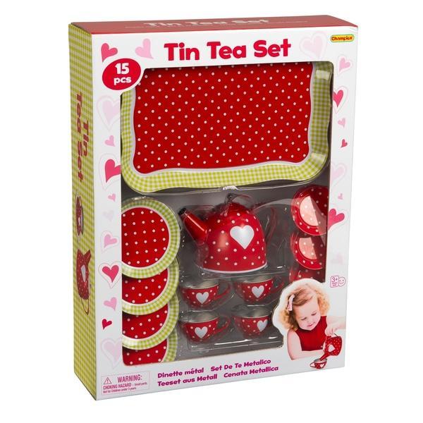 Tin Tea Set - Red/White Spots-Yarrawonga Fun and Games