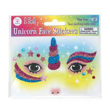 Unicorn Face Stickers-Yarrawonga Fun and Games