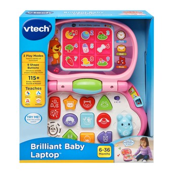 Vtech - Brilliant Baby Laptop - Pink-Yarrawonga Fun and Games.